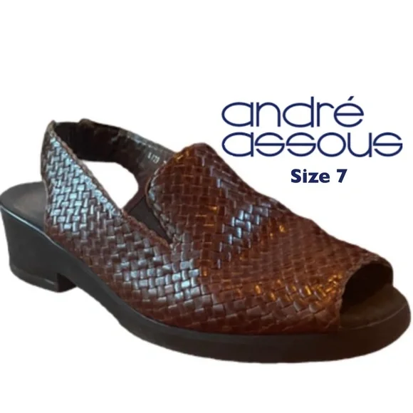 Andre Assous Brown Slingback Sandals Andre Assous Belinda Wedge Slingback Sandal In Cocoa Powder  main image 4